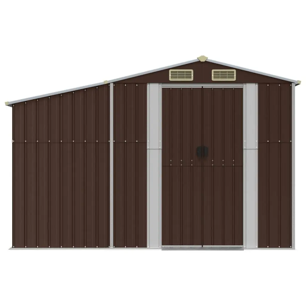 Garden Shed Brown 277x279x179 cm Galvanised Steel 3188296