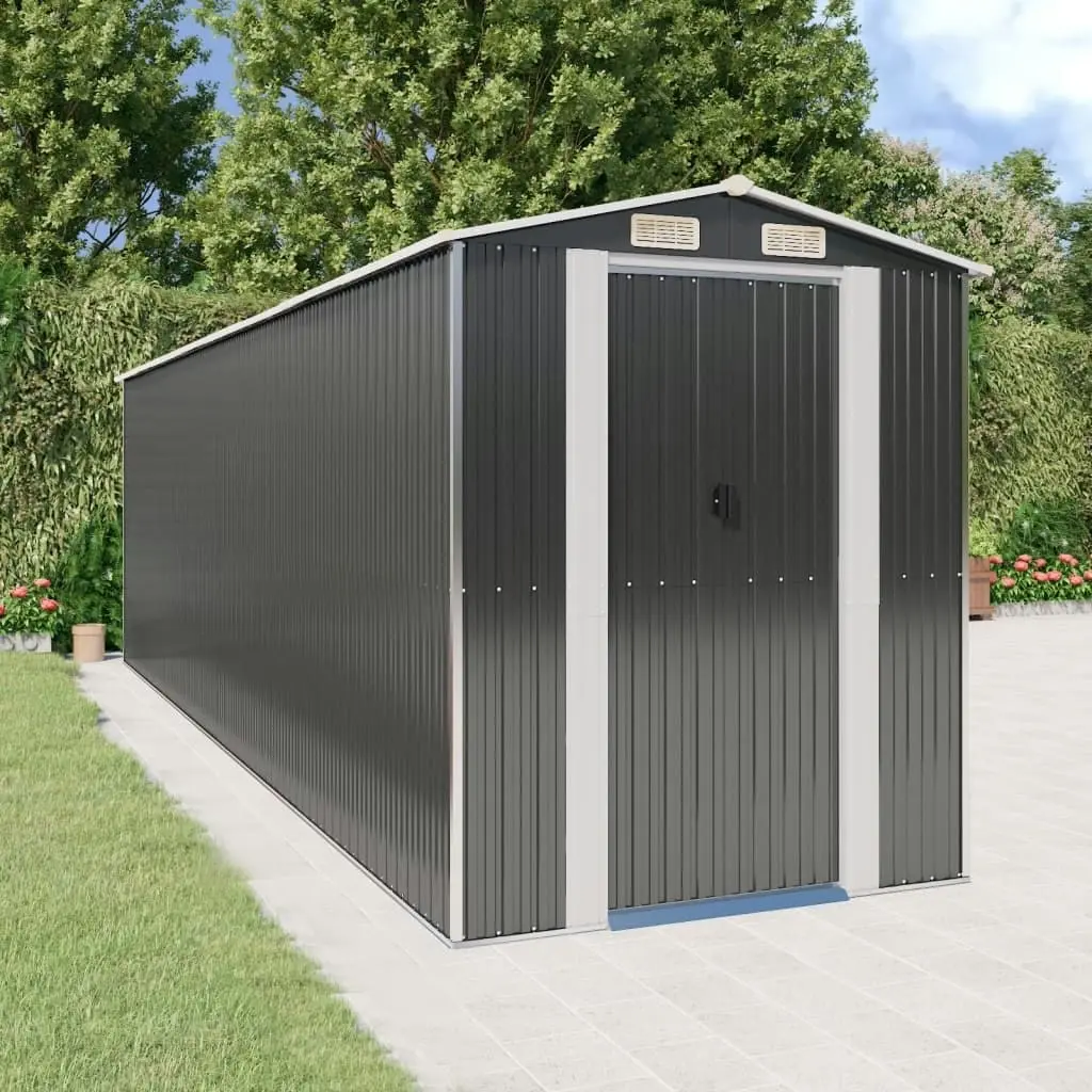 Garden Shed Anthracite 192x689x223 cm Galvanised Steel 3147455