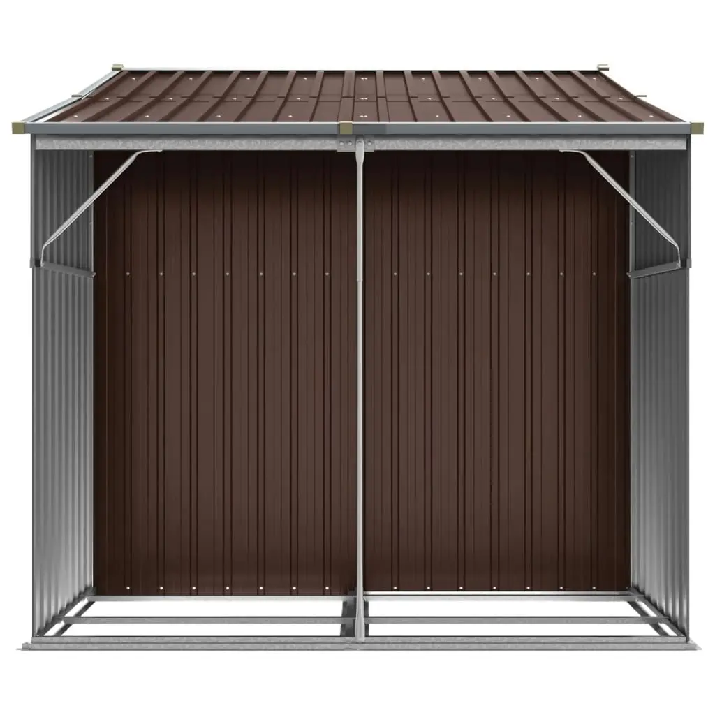 Garden Shed Brown 277x192.5x179 cm Galvanised Steel 3188295