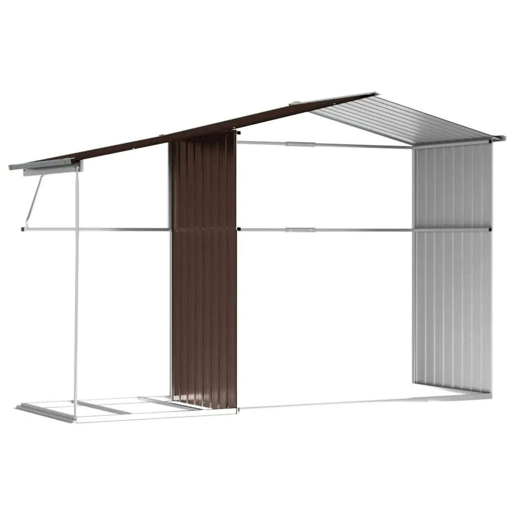 Garden Shed Brown 277x192.5x179 cm Galvanised Steel 3188295