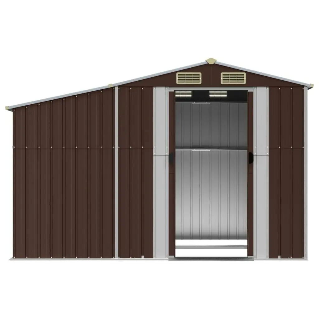 Garden Shed Brown 277x192.5x179 cm Galvanised Steel 3188295