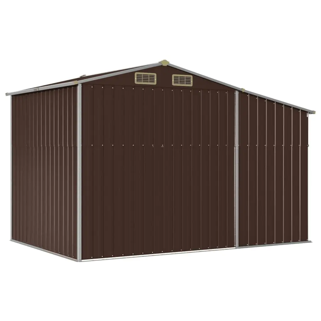 Garden Shed Brown 277x192.5x179 cm Galvanised Steel 3188295