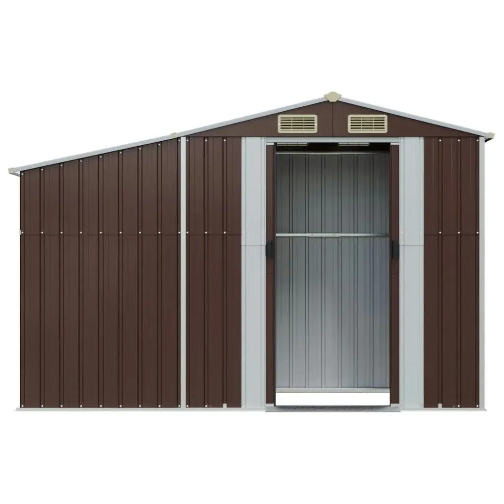 Garden Shed Brown 277x93x179 cm Galvanised Steel 364520