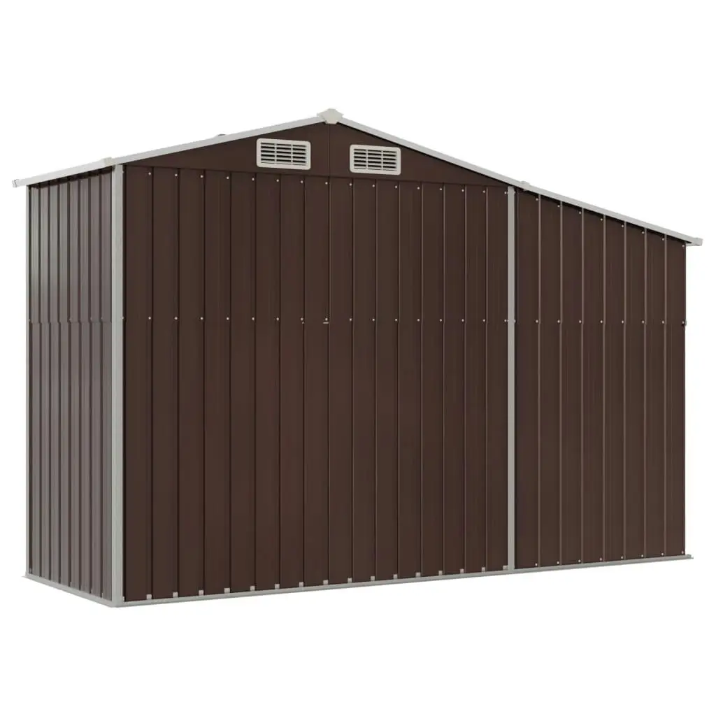 Garden Shed Brown 277x93x179 cm Galvanised Steel 364520