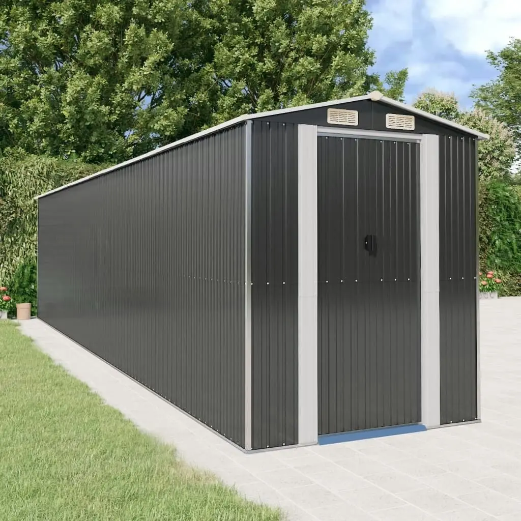 Garden Shed Anthracite 192x855x223 cm Galvanised Steel 3147457