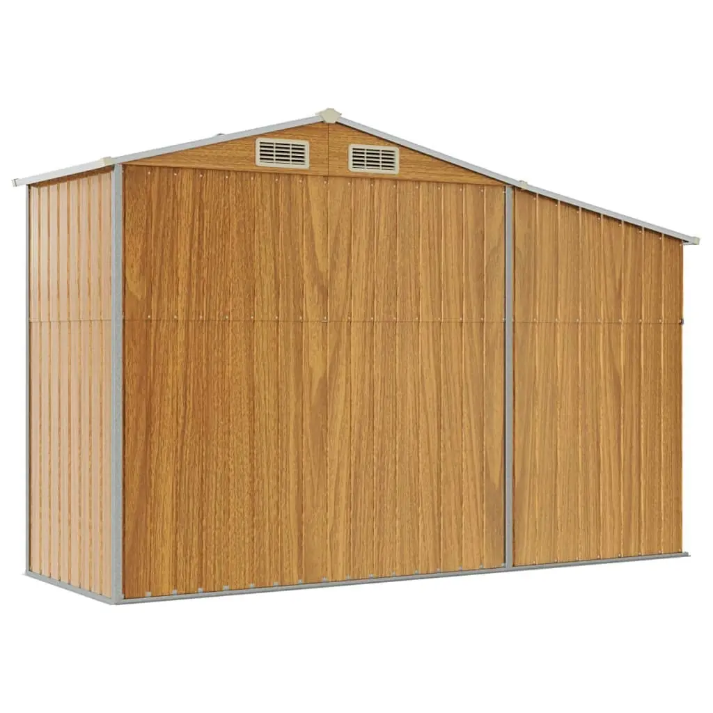 Garden Shed Brown 277x93x179 cm Galvanised Steel 364522