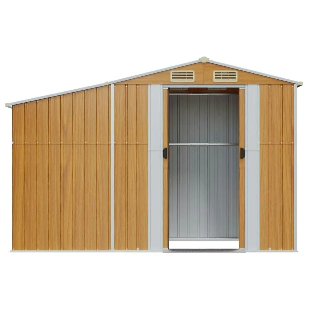 Garden Shed Brown 277x93x179 cm Galvanised Steel 364522