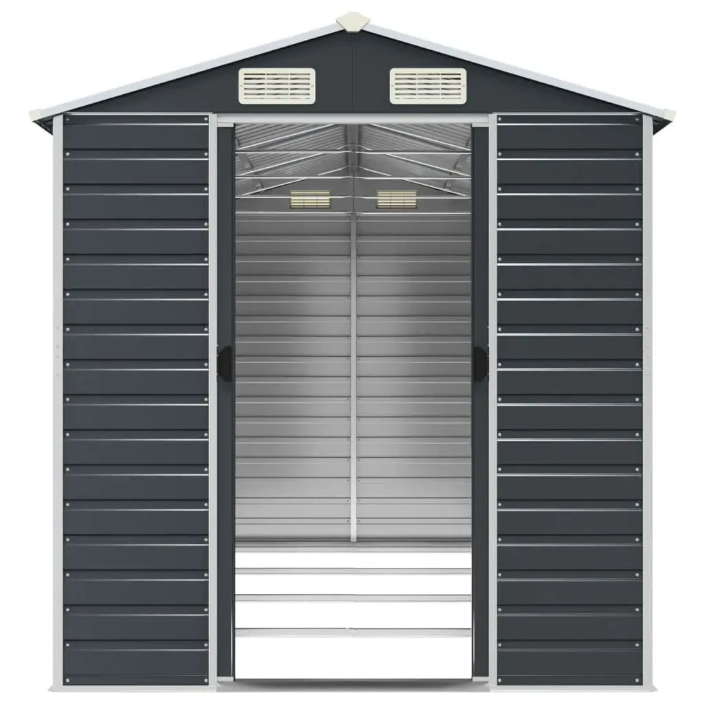 Garden Shed Anthracite 191x385x198 cm Galvanised Steel 3188256