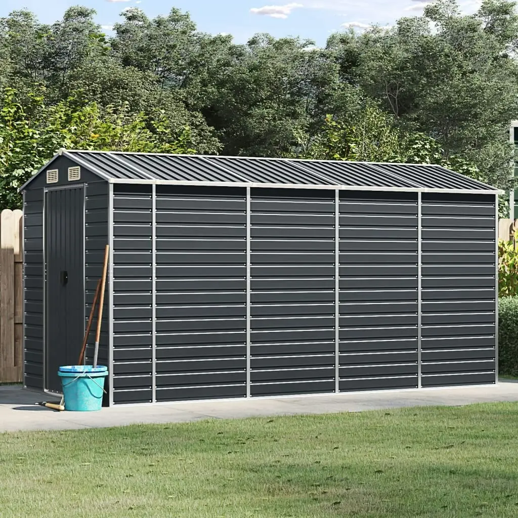 Garden Shed Anthracite 191x385x198 cm Galvanised Steel 3188256