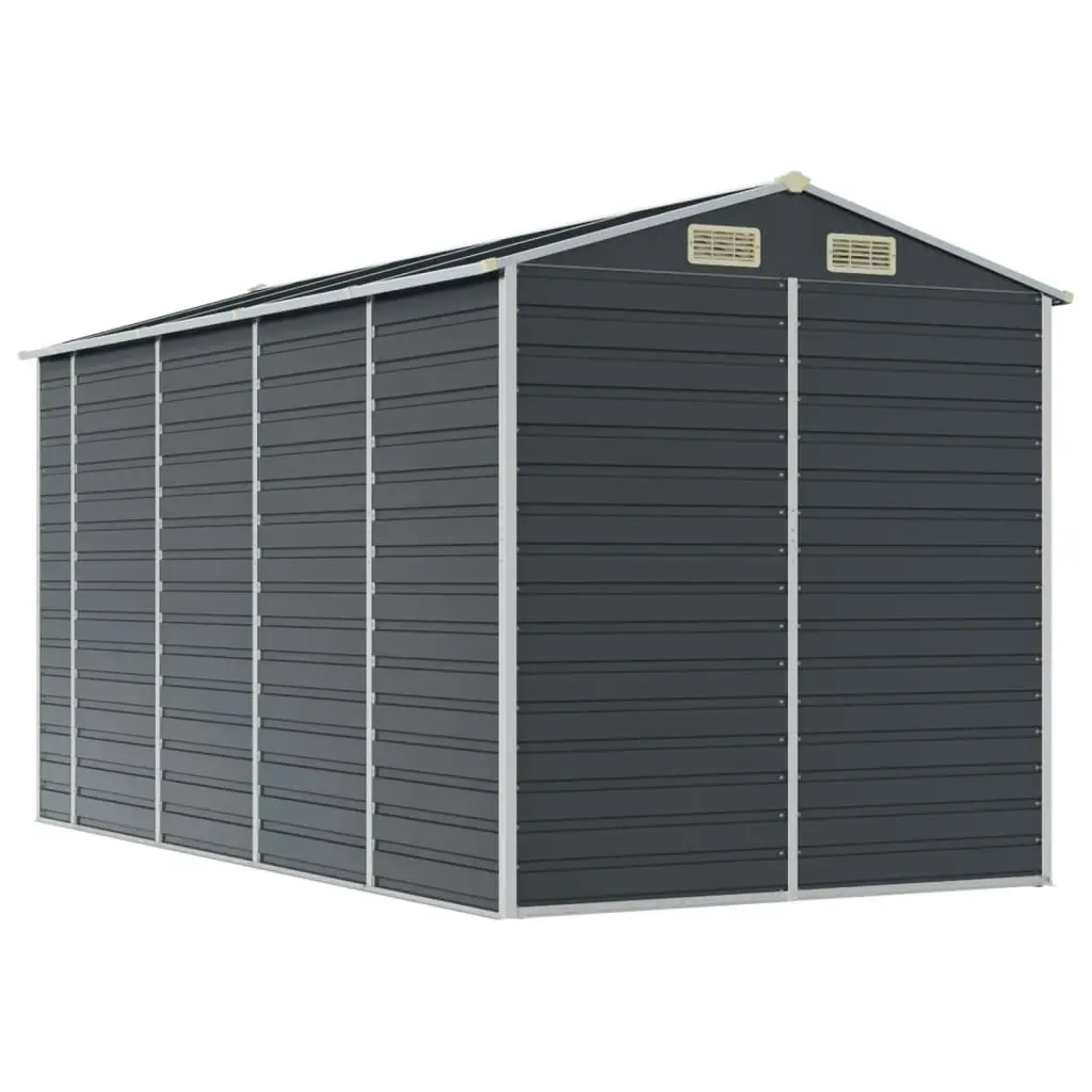 Garden Shed Anthracite 191x385x198 cm Galvanised Steel 3188256