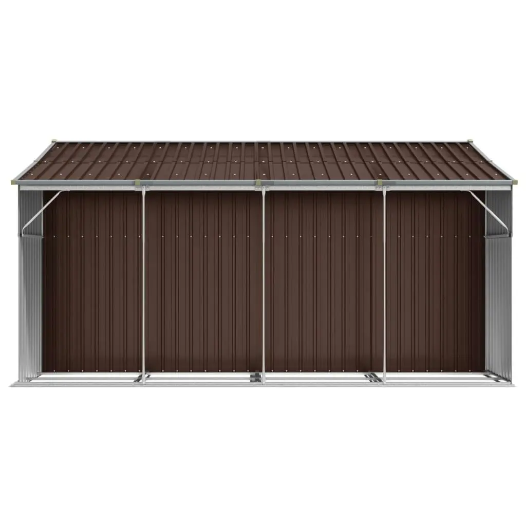 Garden Shed Brown 277x365.5x179 cm Galvanised Steel 3188297