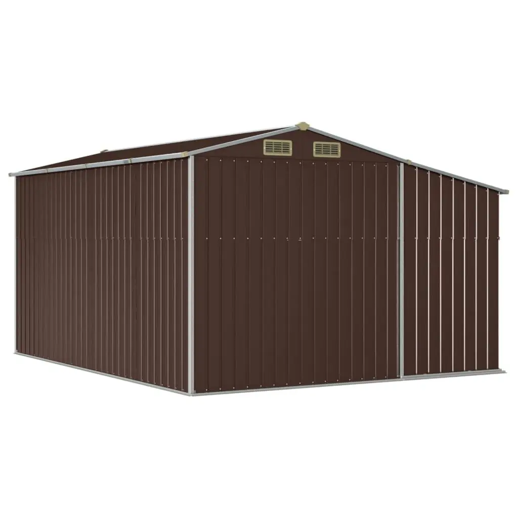 Garden Shed Brown 277x365.5x179 cm Galvanised Steel 3188297