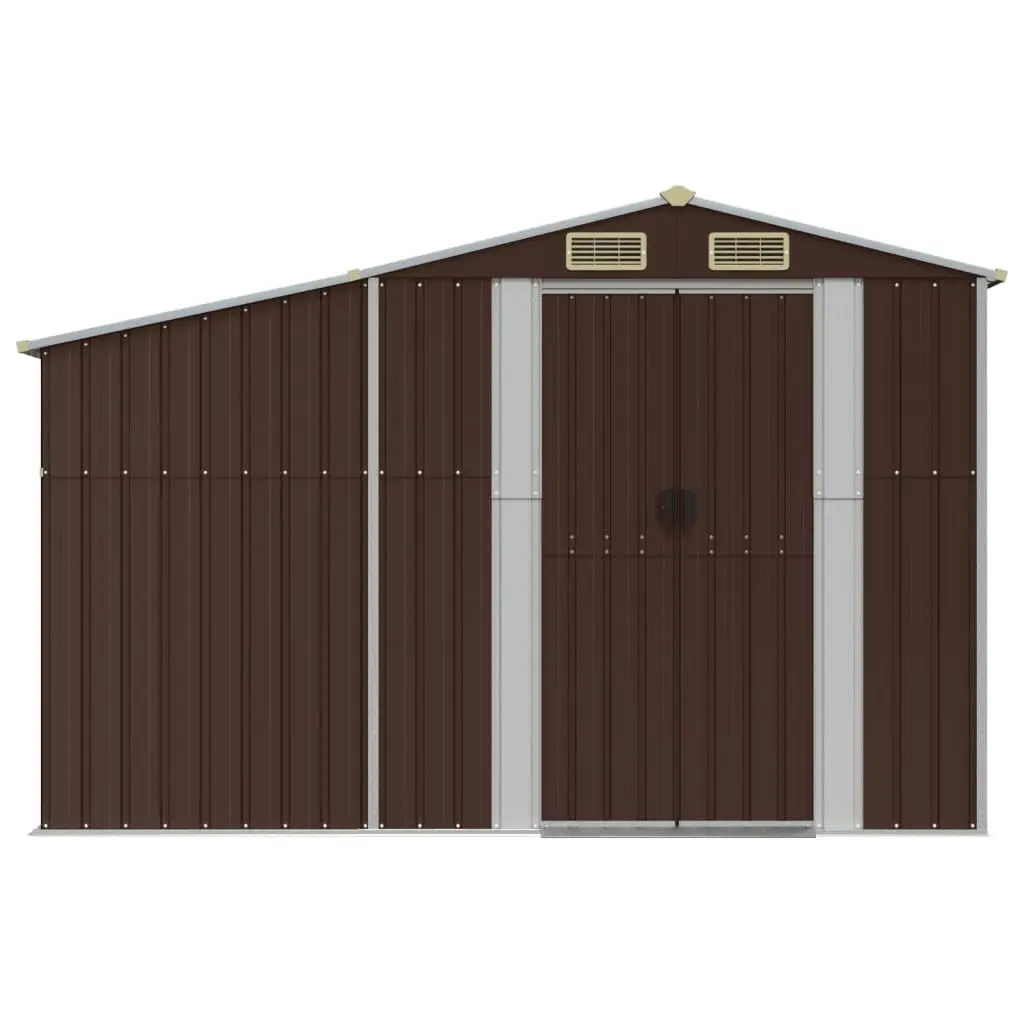 Garden Shed Brown 277x365.5x179 cm Galvanised Steel 3188297