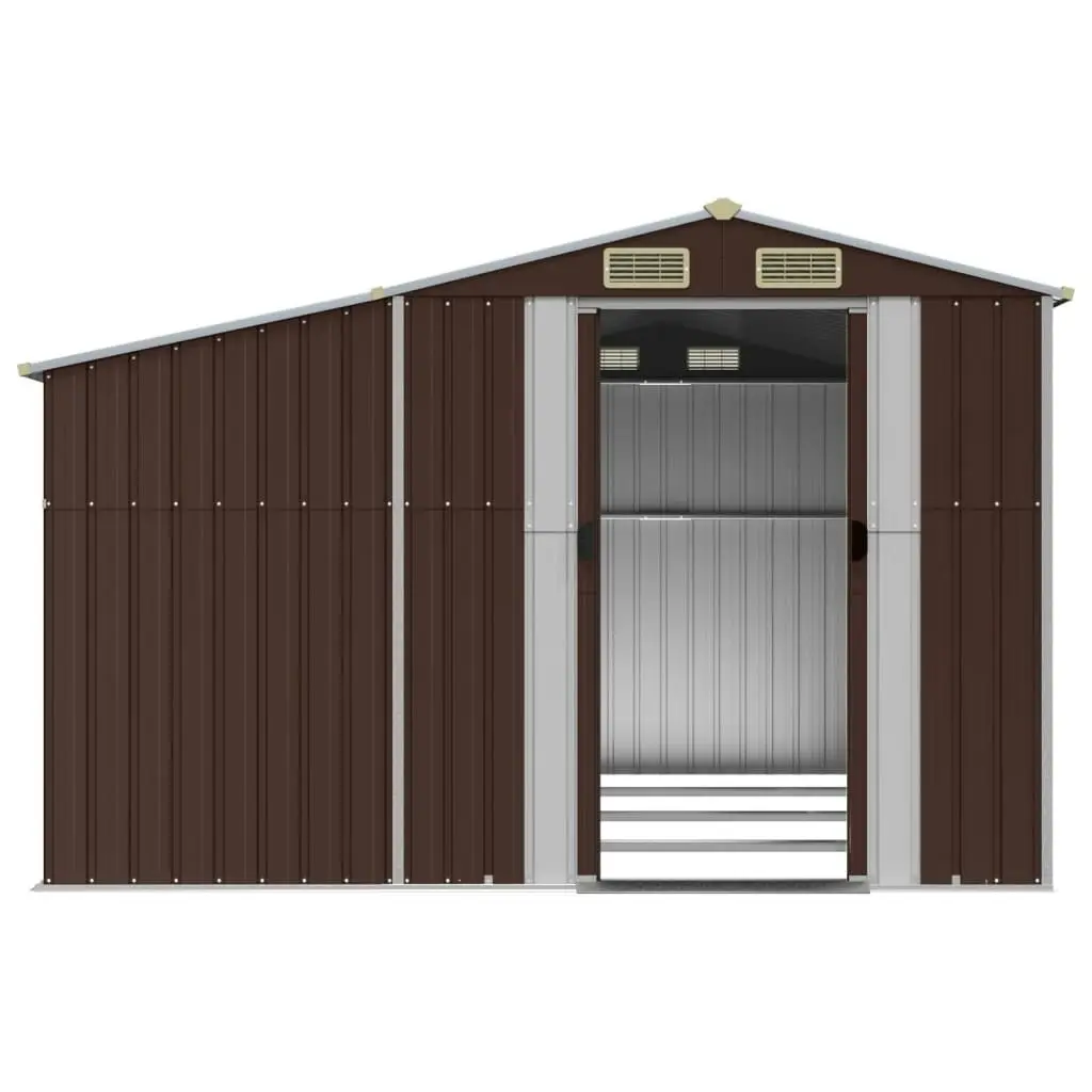 Garden Shed Brown 277x365.5x179 cm Galvanised Steel 3188297