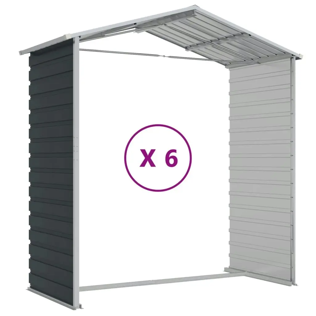 Garden Shed Anthracite 191x555x198 cm Galvanised Steel 3188258