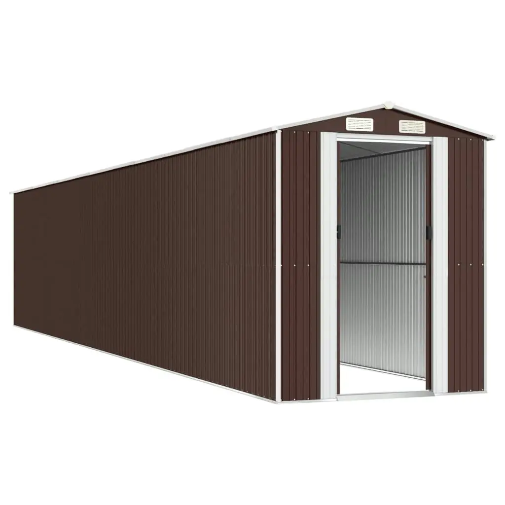 Garden Shed Dark Brown 192x1021x223 cm Galvanised Steel 3147470