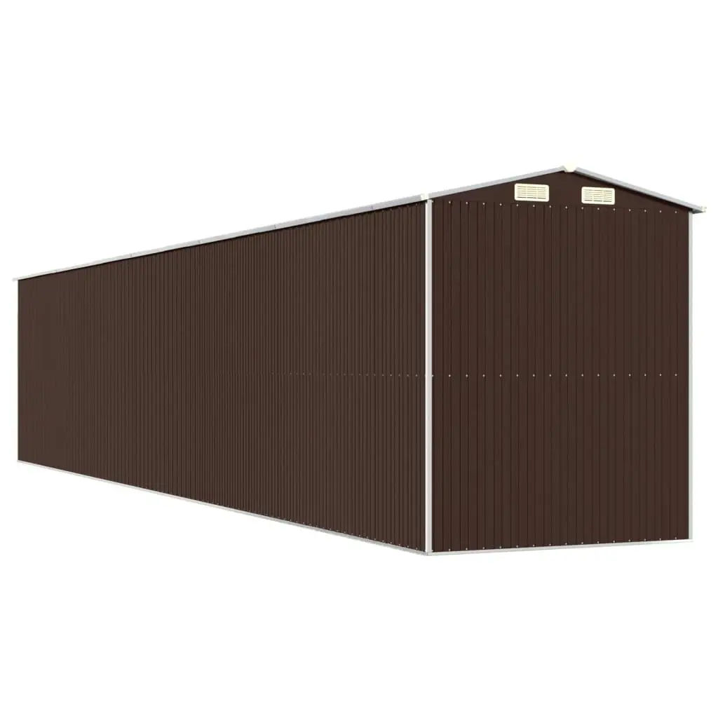 Garden Shed Dark Brown 192x1021x223 cm Galvanised Steel 3147470