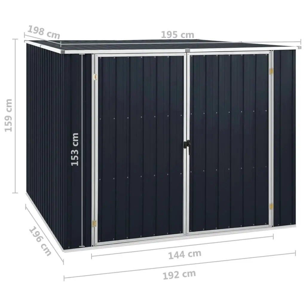 Garden Shed Anthracite 195x198x159 cm Galvanised Steel 46255