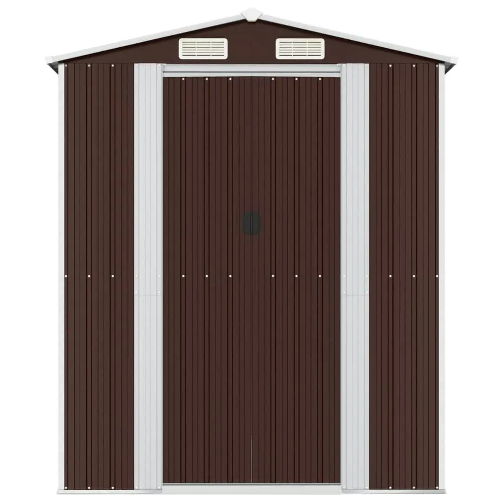 Garden Shed Dark Brown 192x191x223 cm Galvanised Steel 3147460