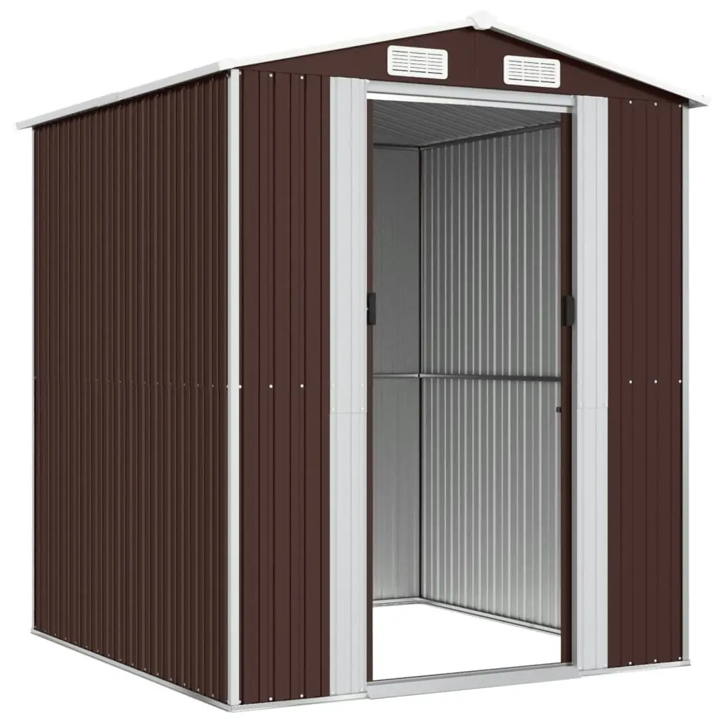 Garden Shed Dark Brown 192x191x223 cm Galvanised Steel 3147460