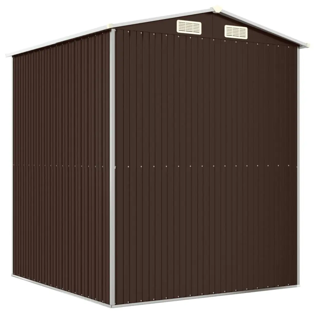 Garden Shed Dark Brown 192x191x223 cm Galvanised Steel 3147460