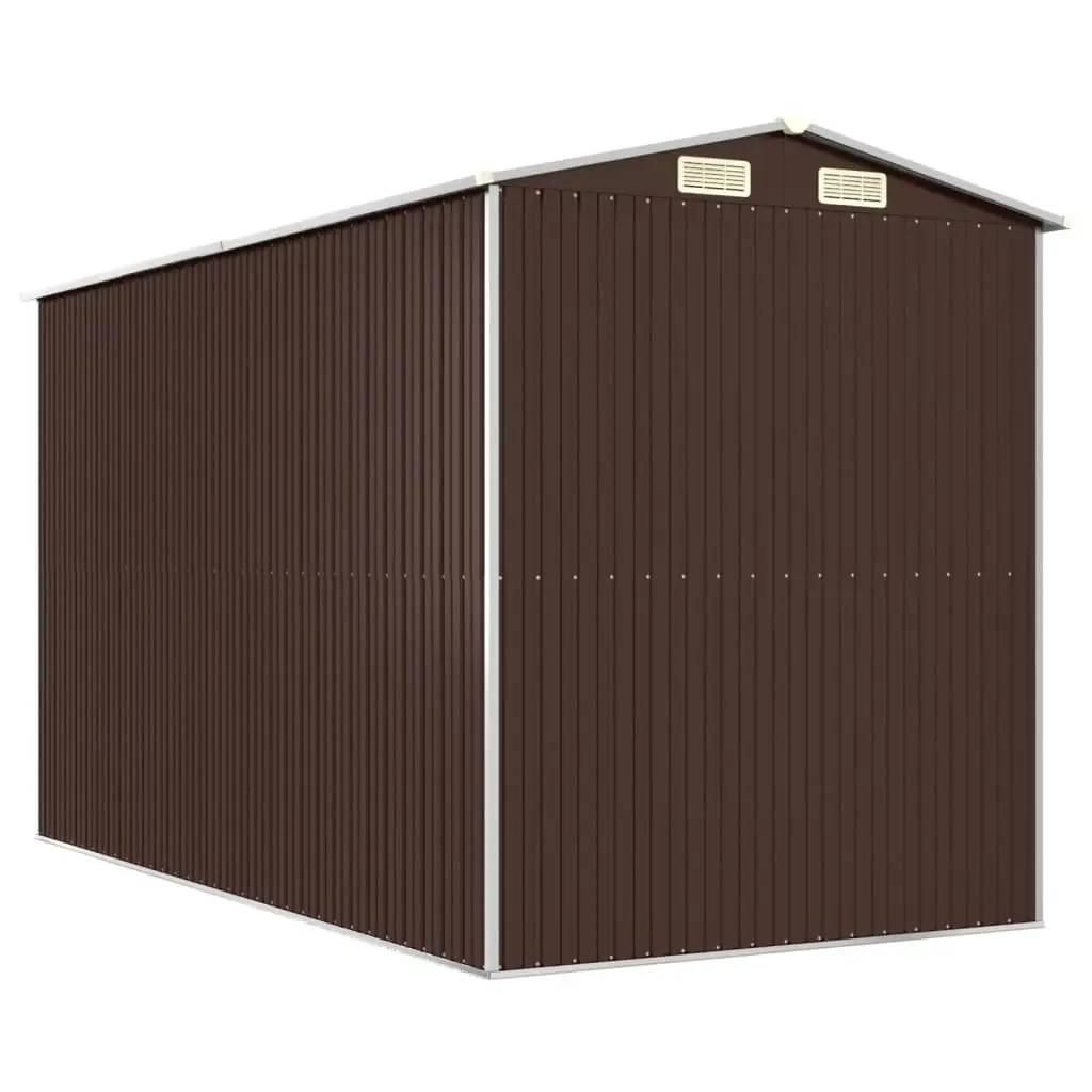 Garden Shed Dark Brown 192x357x223 cm Galvanised Steel 3147462