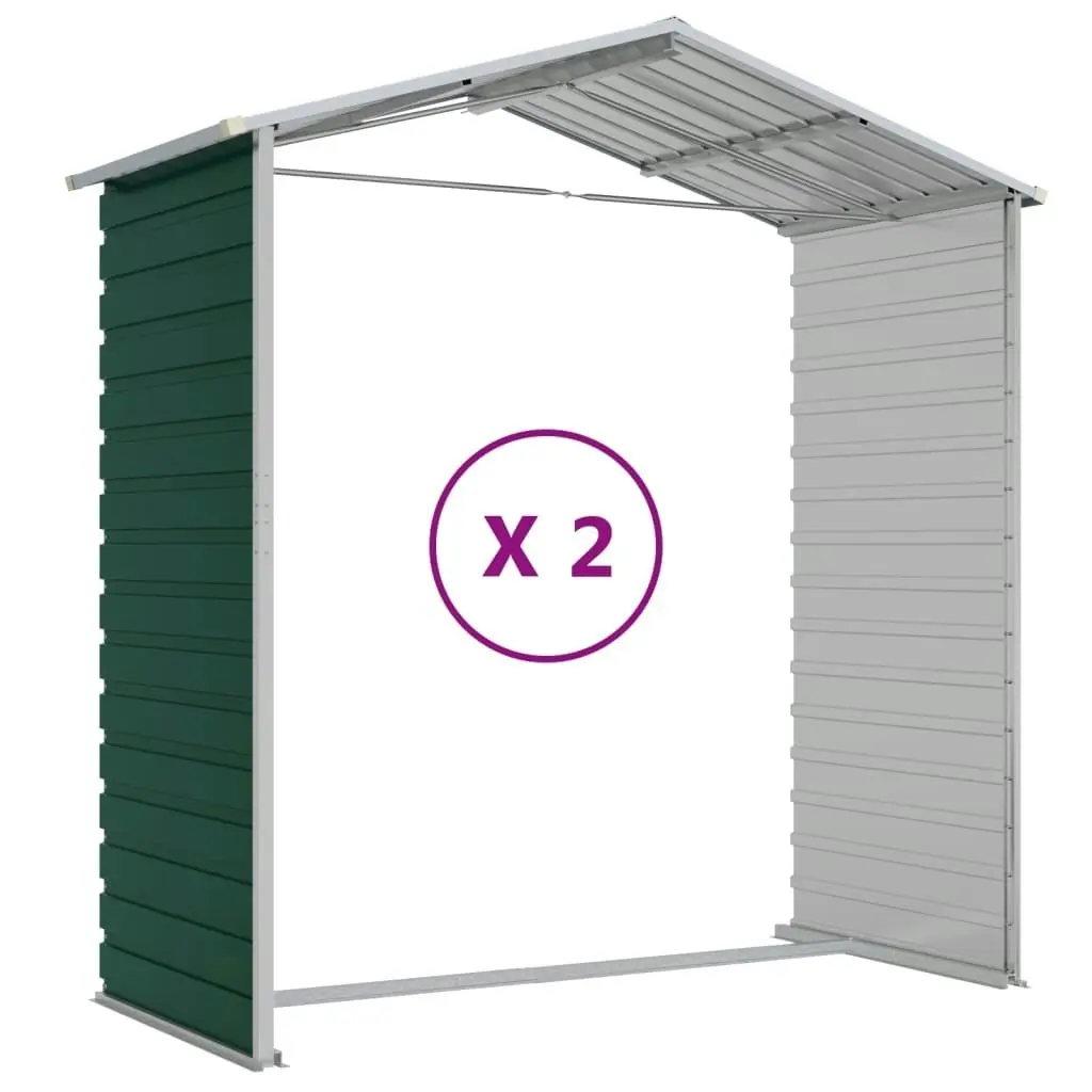 Garden Shed Green 191x215x198 cm Galvanised Steel 3188232