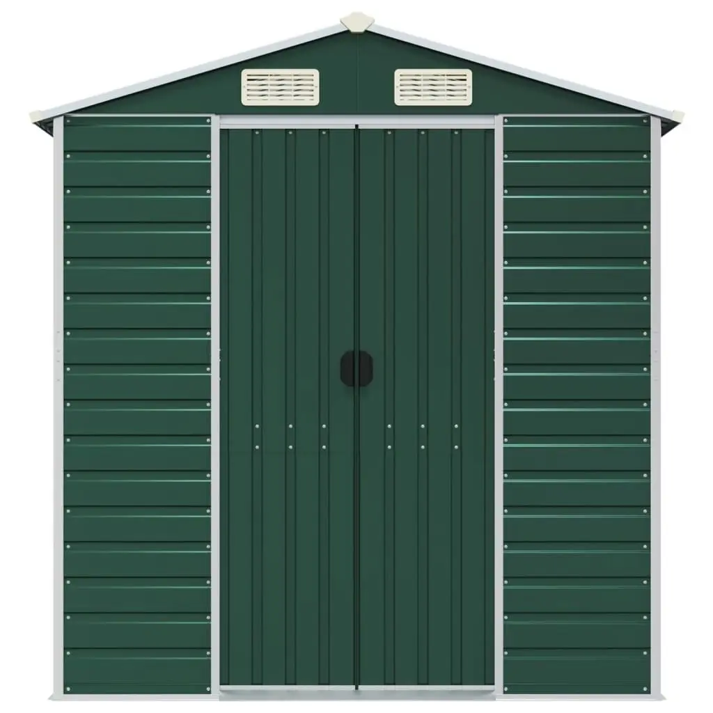 Garden Shed Green 191x640x198 cm Galvanised Steel 3188237