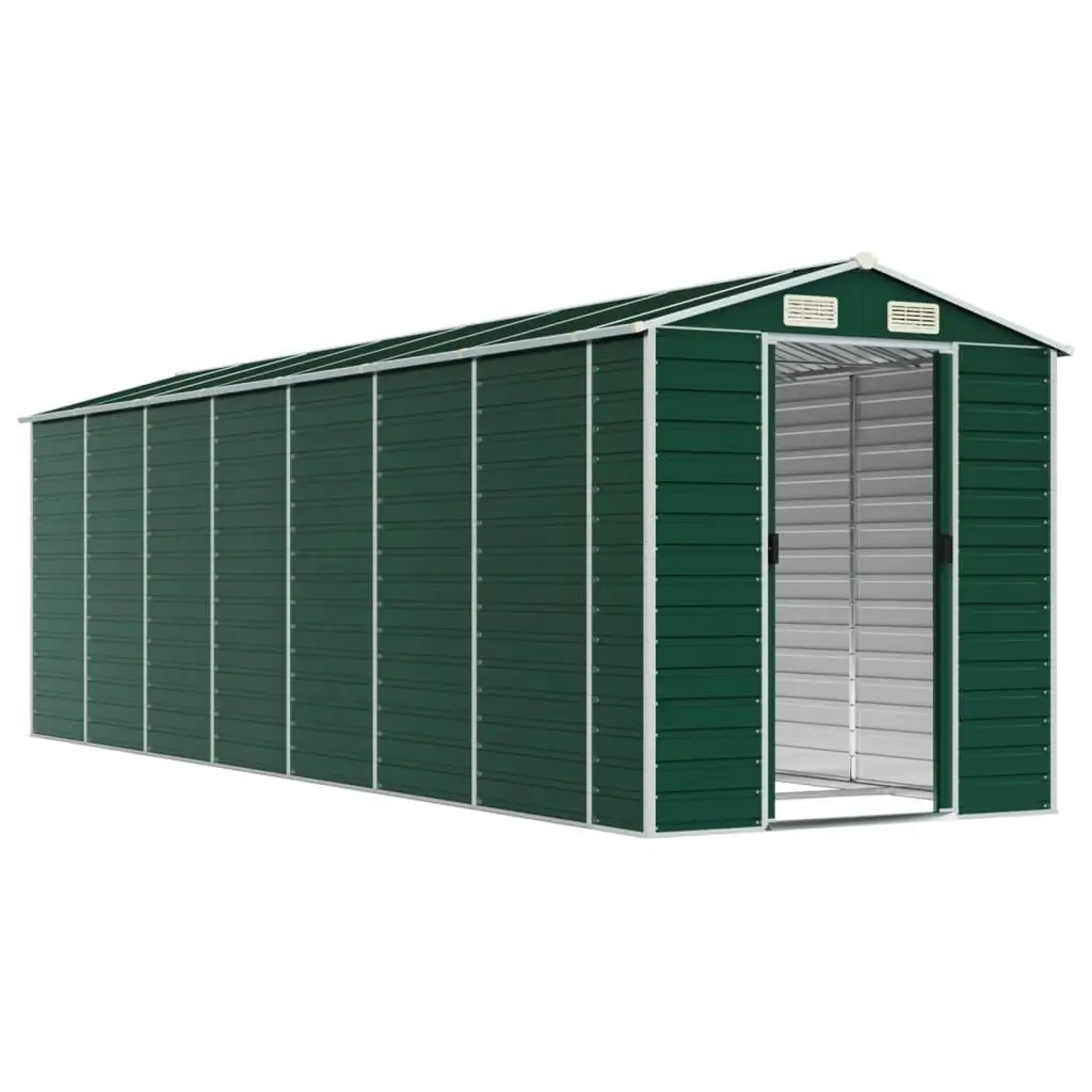 Garden Shed Green 191x640x198 cm Galvanised Steel 3188237