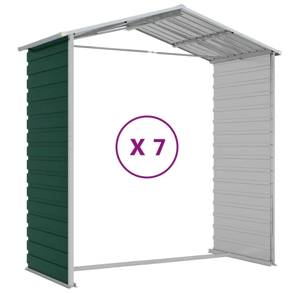 Garden Shed Green 191x640x198 cm Galvanised Steel 3188237