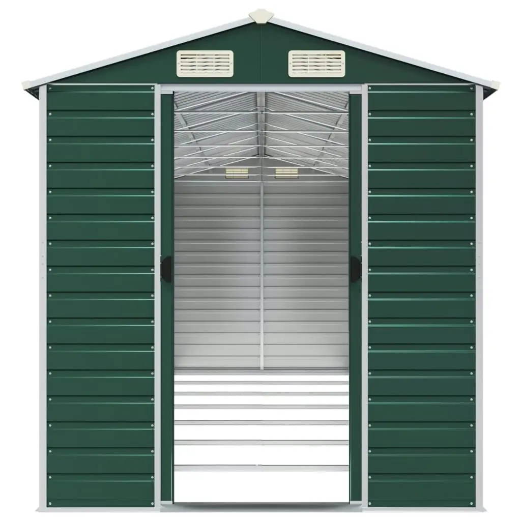 Garden Shed Green 191x640x198 cm Galvanised Steel 3188237