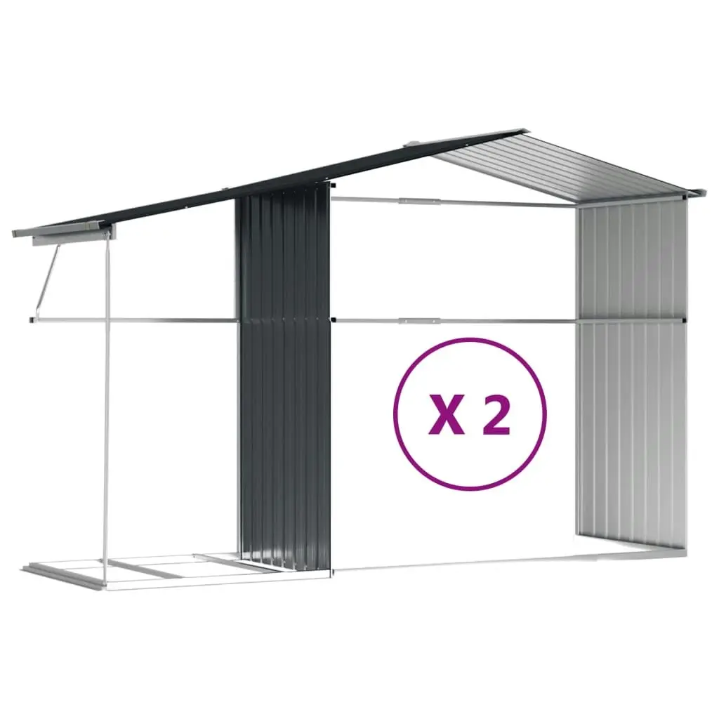 Garden Shed Anthracite 277x279x179 cm Galvanised Steel 3188293