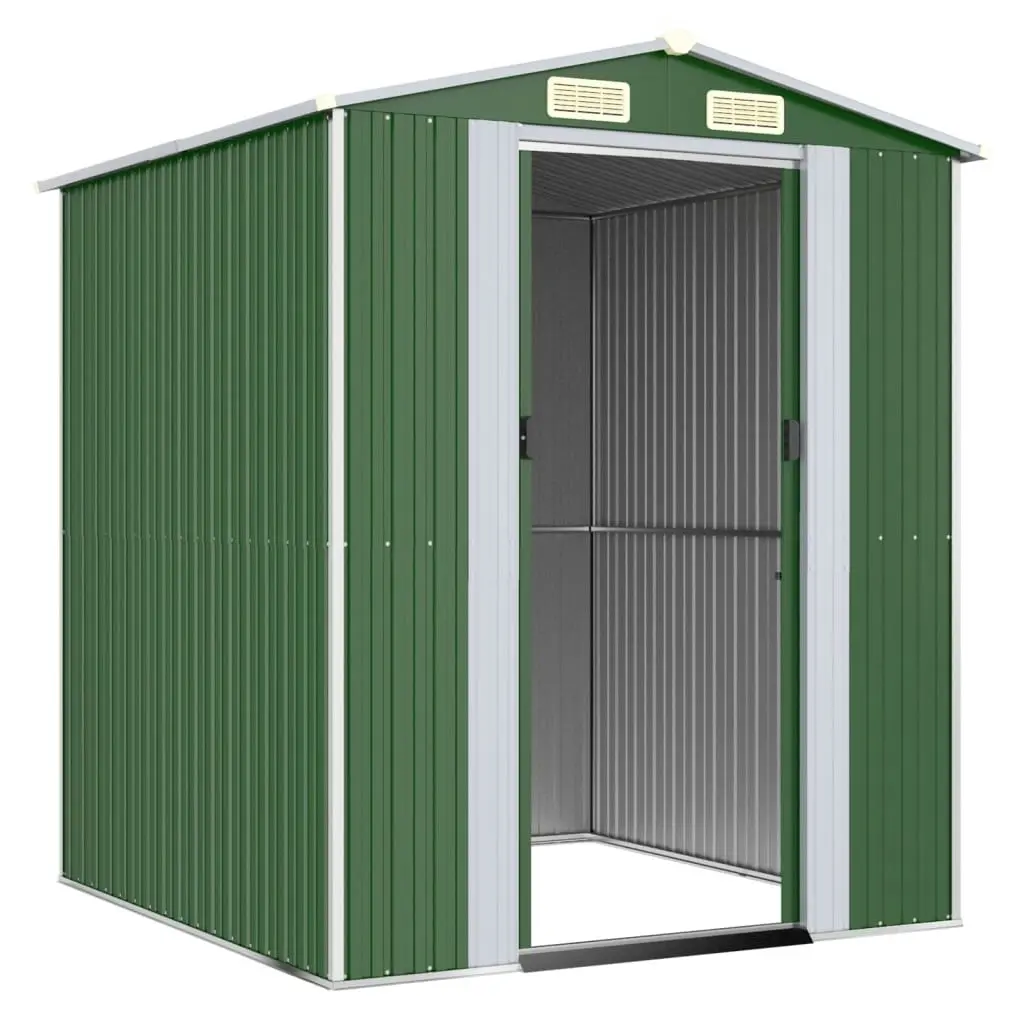 Garden Shed Green 192x191x223 cm Galvanised Steel 3147427