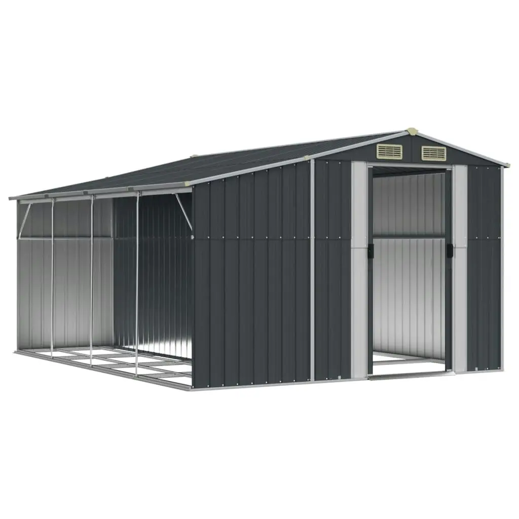 Garden Shed Anthracite 277x365.5x179 cm Galvanised Steel 3188294