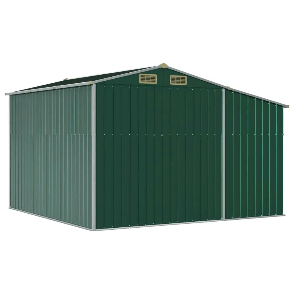 Garden Shed Green 277x279x179 cm Galvanised Steel 3188287