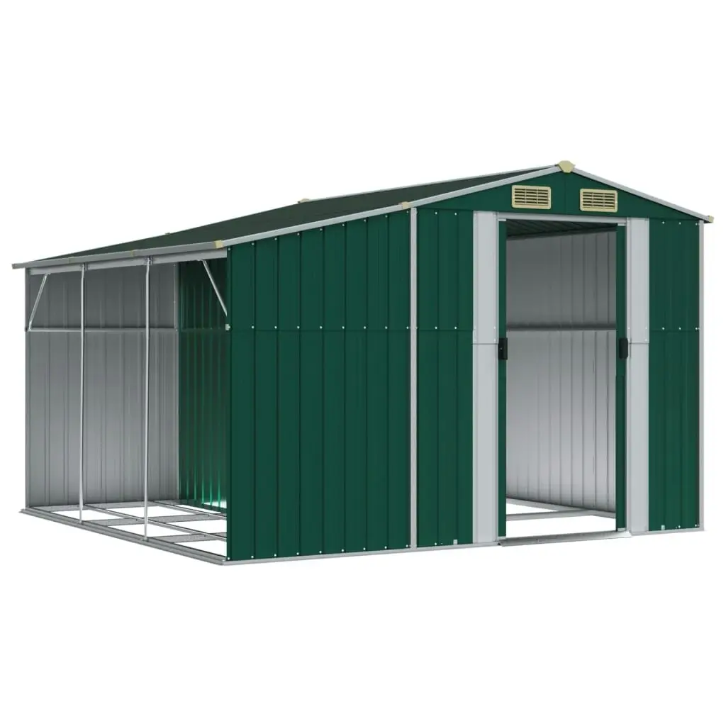 Garden Shed Green 277x279x179 cm Galvanised Steel 3188287