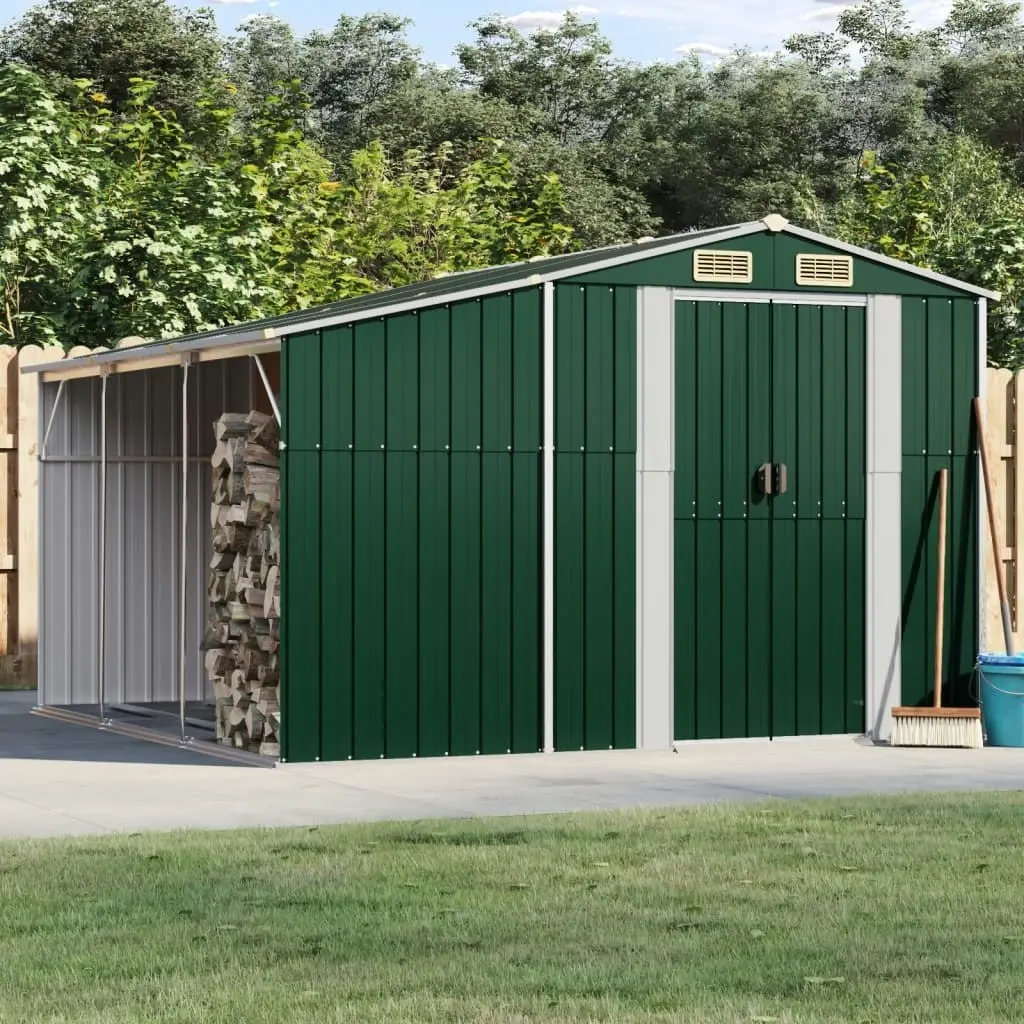 Garden Shed Green 277x279x179 cm Galvanised Steel 3188287