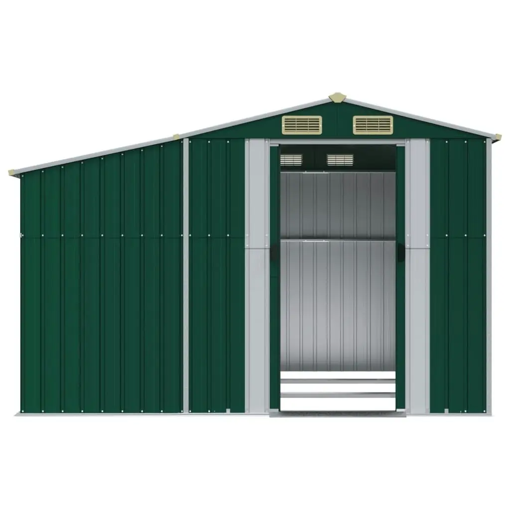 Garden Shed Green 277x279x179 cm Galvanised Steel 3188287