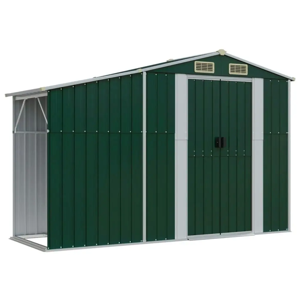 Garden Shed Green 277x279x179 cm Galvanised Steel 3188287