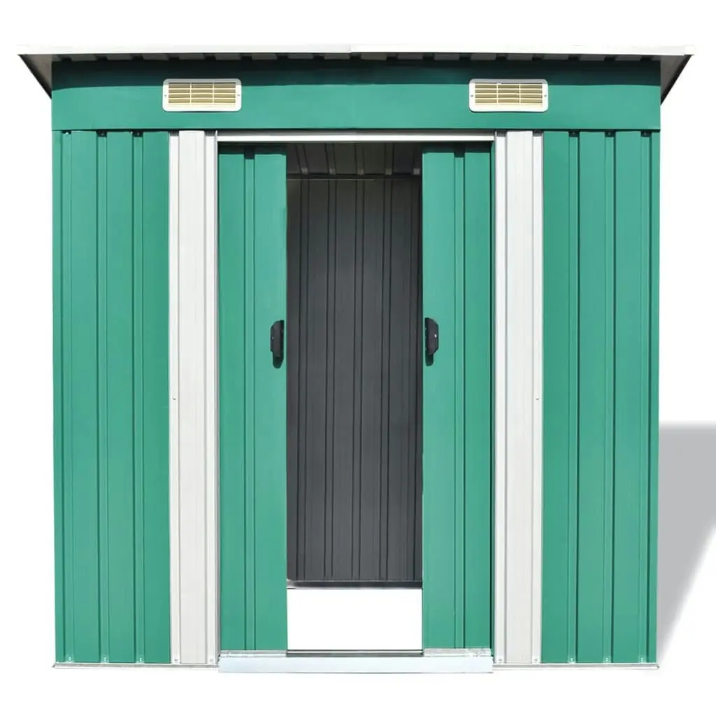 Garden Shed Green Metal 42908