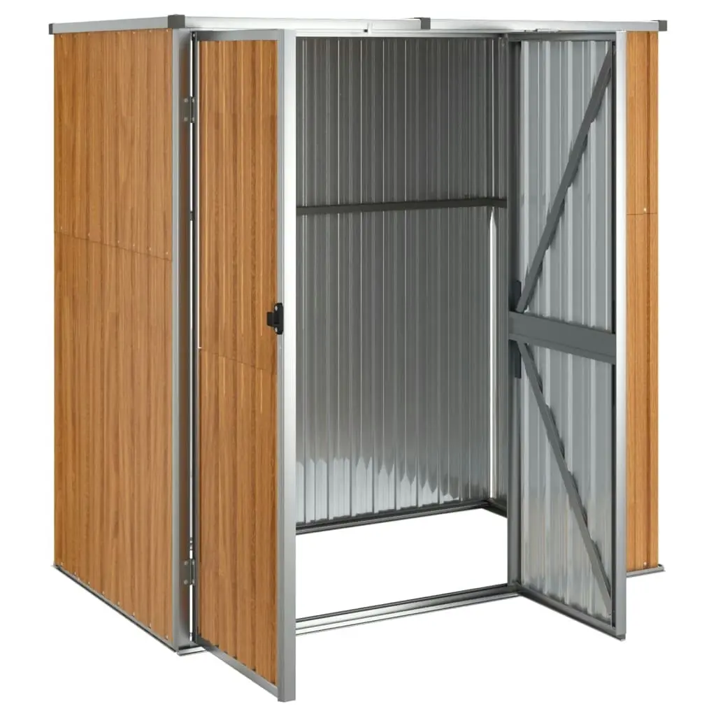 Garden Tool Shed Brown 161x89x161 cm Galvanised Steel 316212