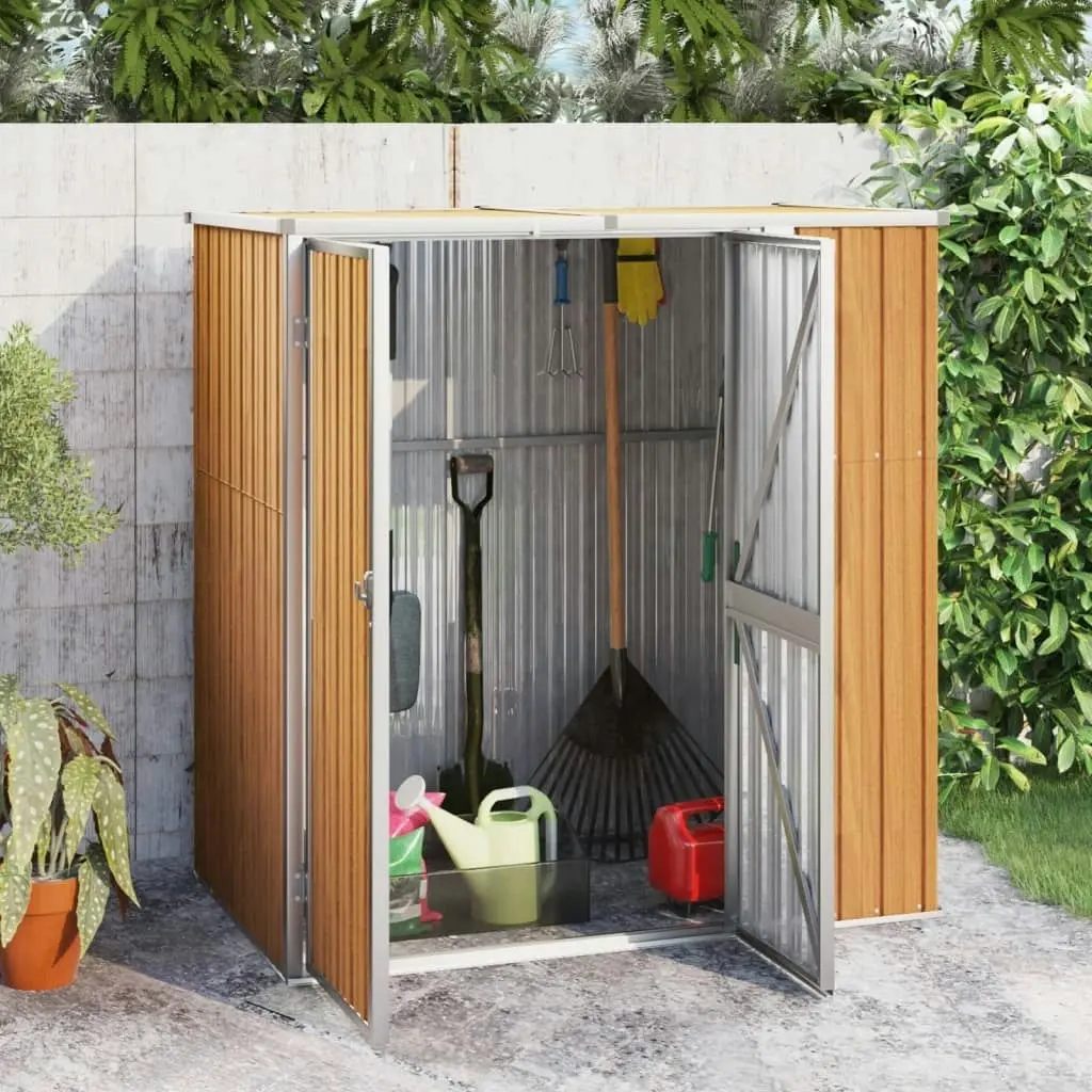 Garden Tool Shed Brown 161x89x161 cm Galvanised Steel 316212