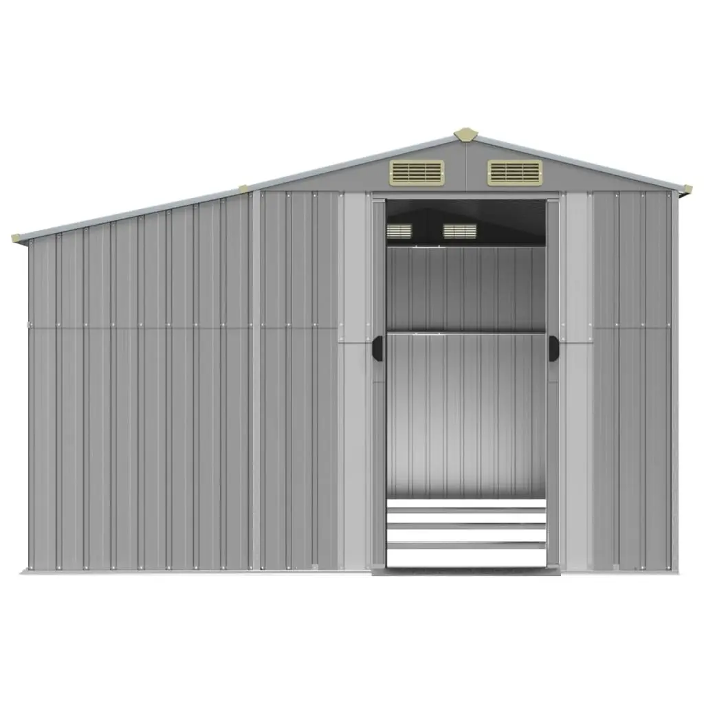 Garden Shed Grey 277x365.5x179 cm Galvanised Steel 3188291