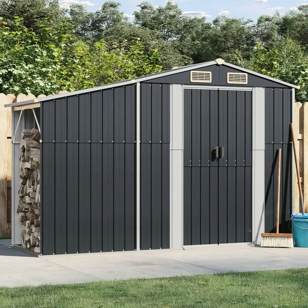 Garden Shed Anthracite 277x93x179 cm Galvanised Steel 364518