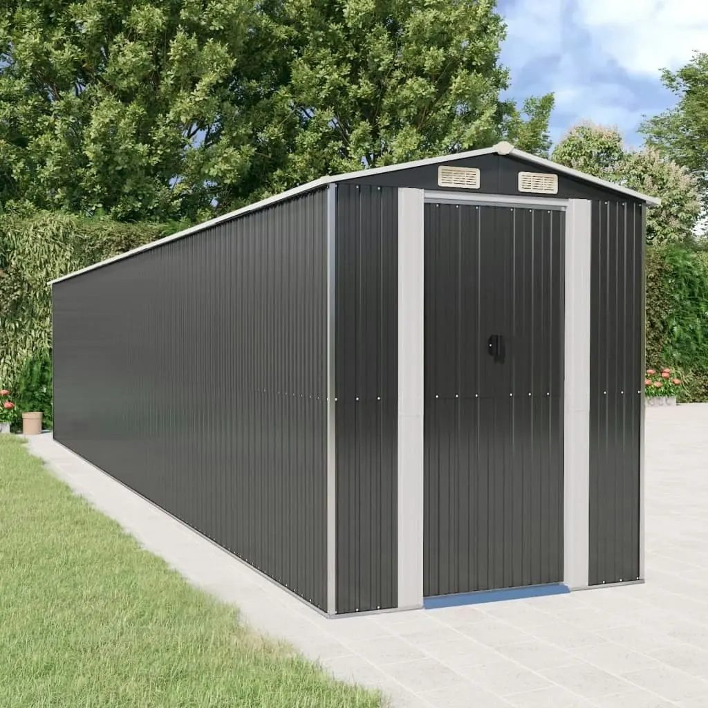 Garden Shed Anthracite 192x938x223 cm Galvanised Steel 3147458