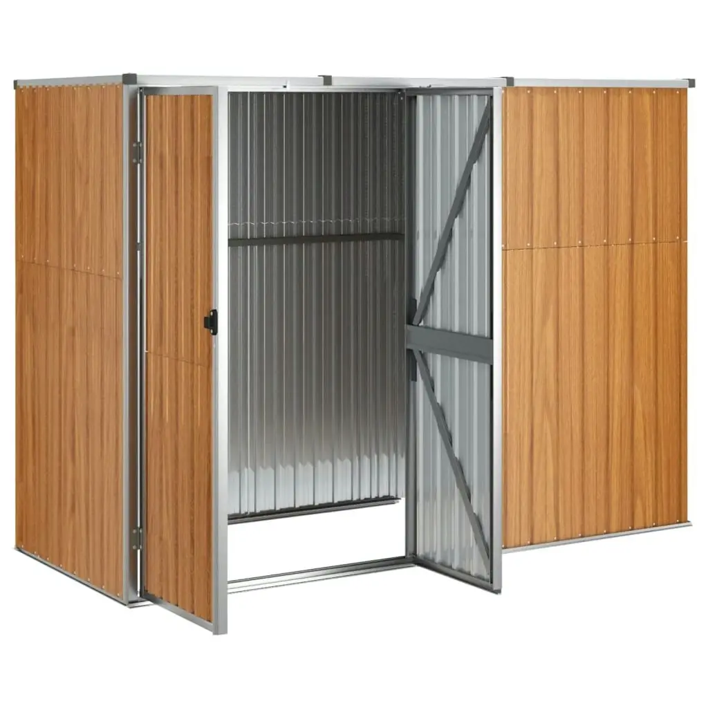 Garden Tool Shed Brown 225x89x161 cm Galvanised Steel 316216