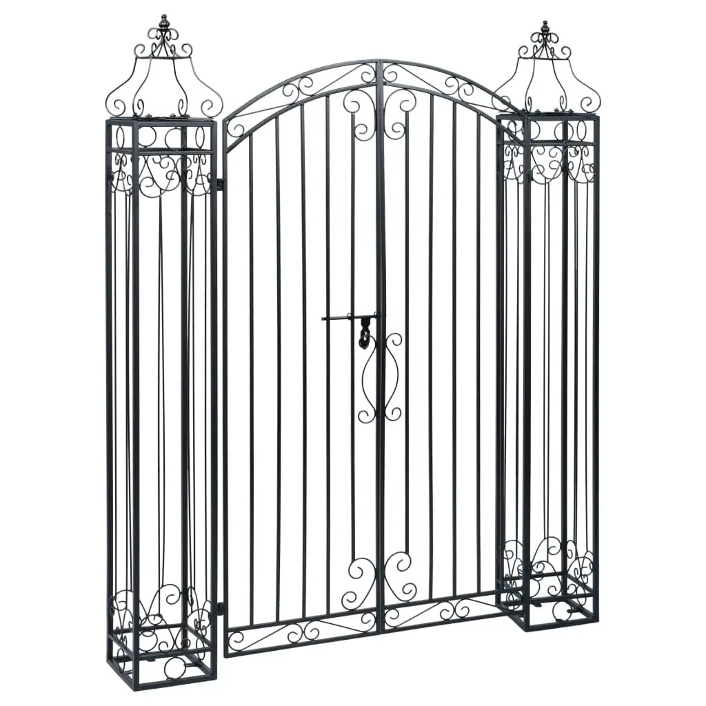 Ornamental Garden Gate Wrought Iron 122x20.5x160 cm 49420