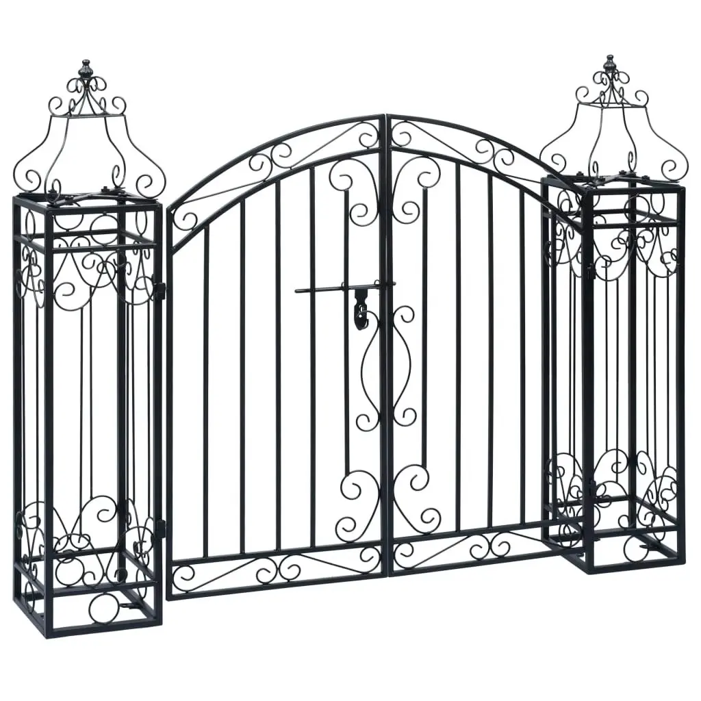 Ornamental Garden Gate Wrought Iron 122x20.5x100 cm 49419