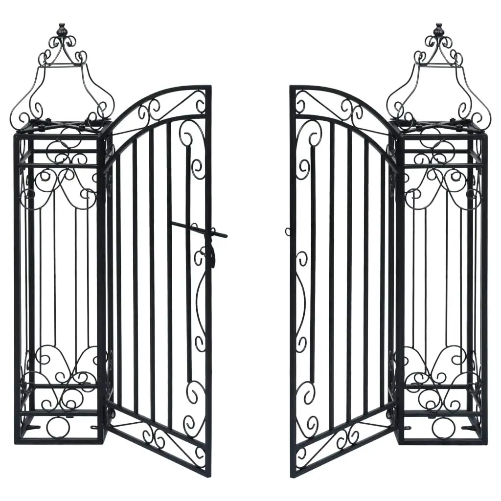 Ornamental Garden Gate Wrought Iron 122x20.5x100 cm 49419