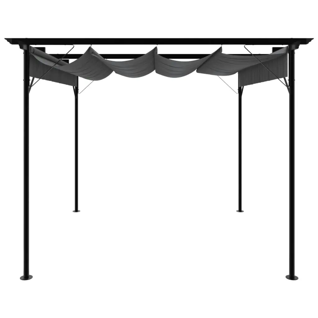 Pergola with Retractable Roof Anthracite 3x3 m Steel 180 g/mÂ² 312226